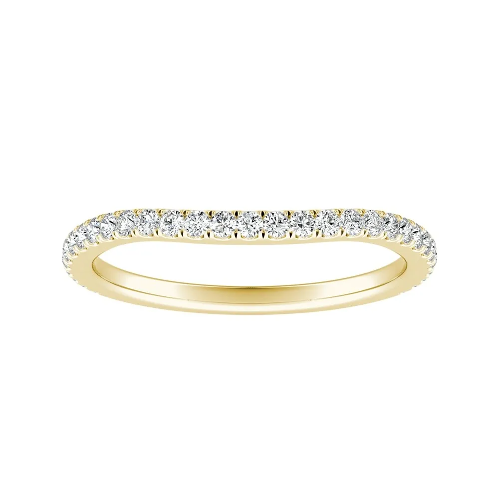 Auriya 1/3ctw Women's Curved Diamond Wedding Band 14k Gold sold by Zulily product image thumbnail 2
