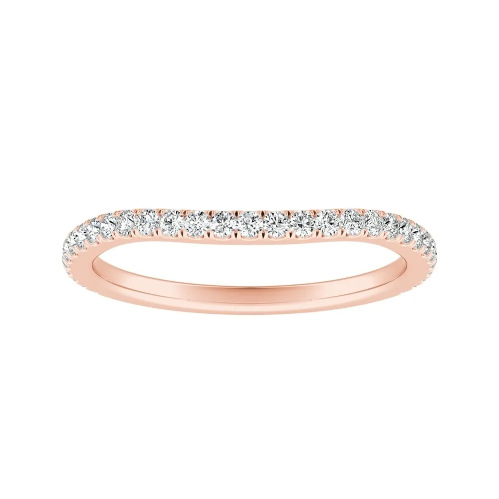 Auriya 1/3ctw Women's Curved Diamond Wedding Band 14k Gold sold by Zulily product image thumbnail 3