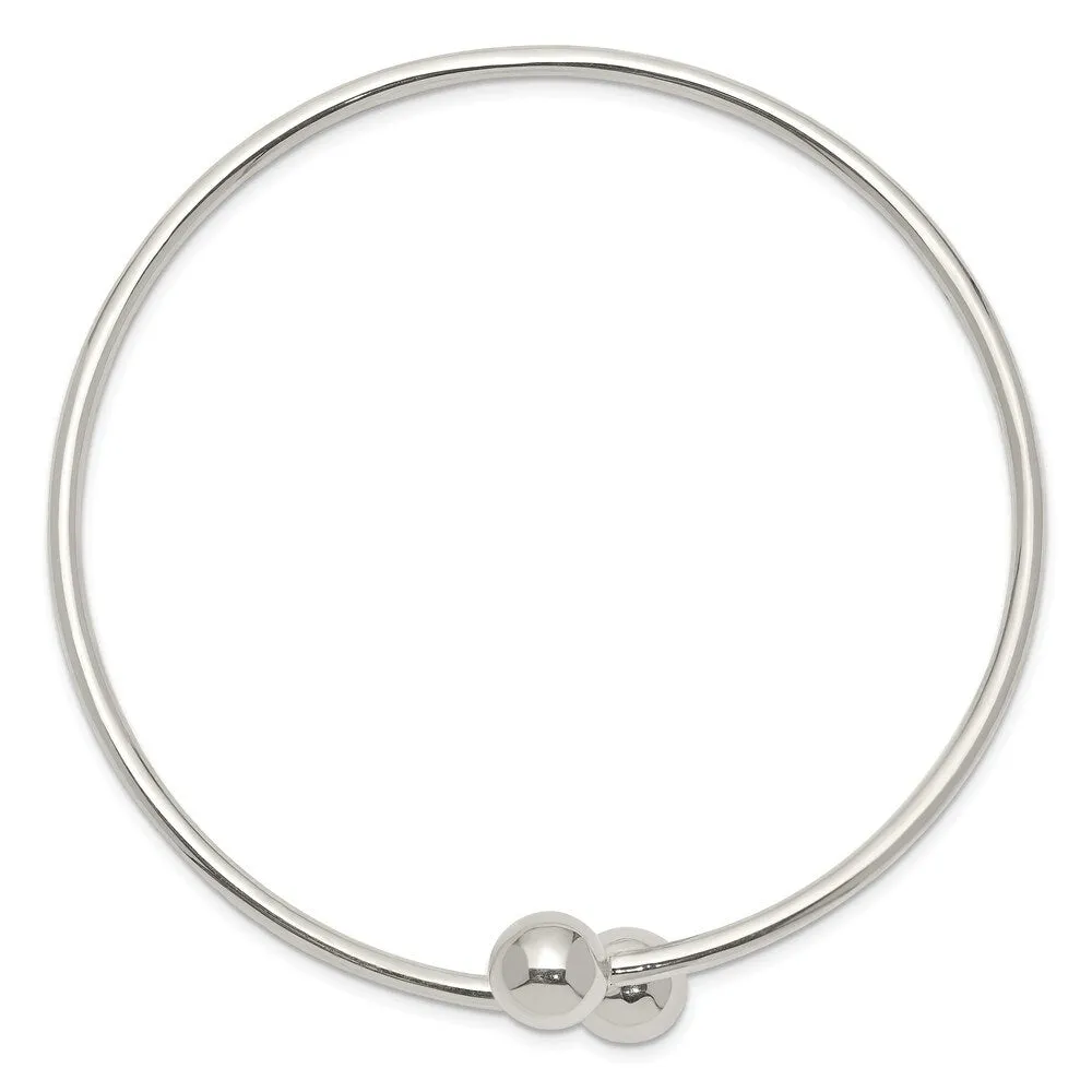 Curata 925 Sterling Silver Ball Endcap Bypass Cuff Bangle Bracelet sold by Zulily product image thumbnail 3