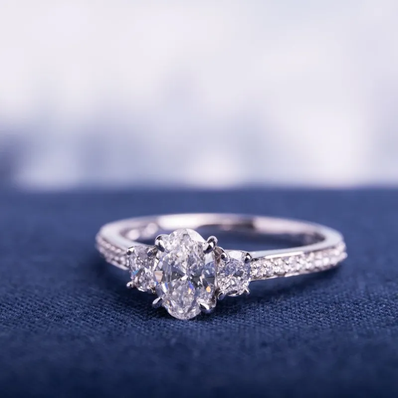 Miadora Signature Collection 14k White Gold 1 1/10ct TDW Oval-cut Diamond Engagement Ring sold by Zulily
