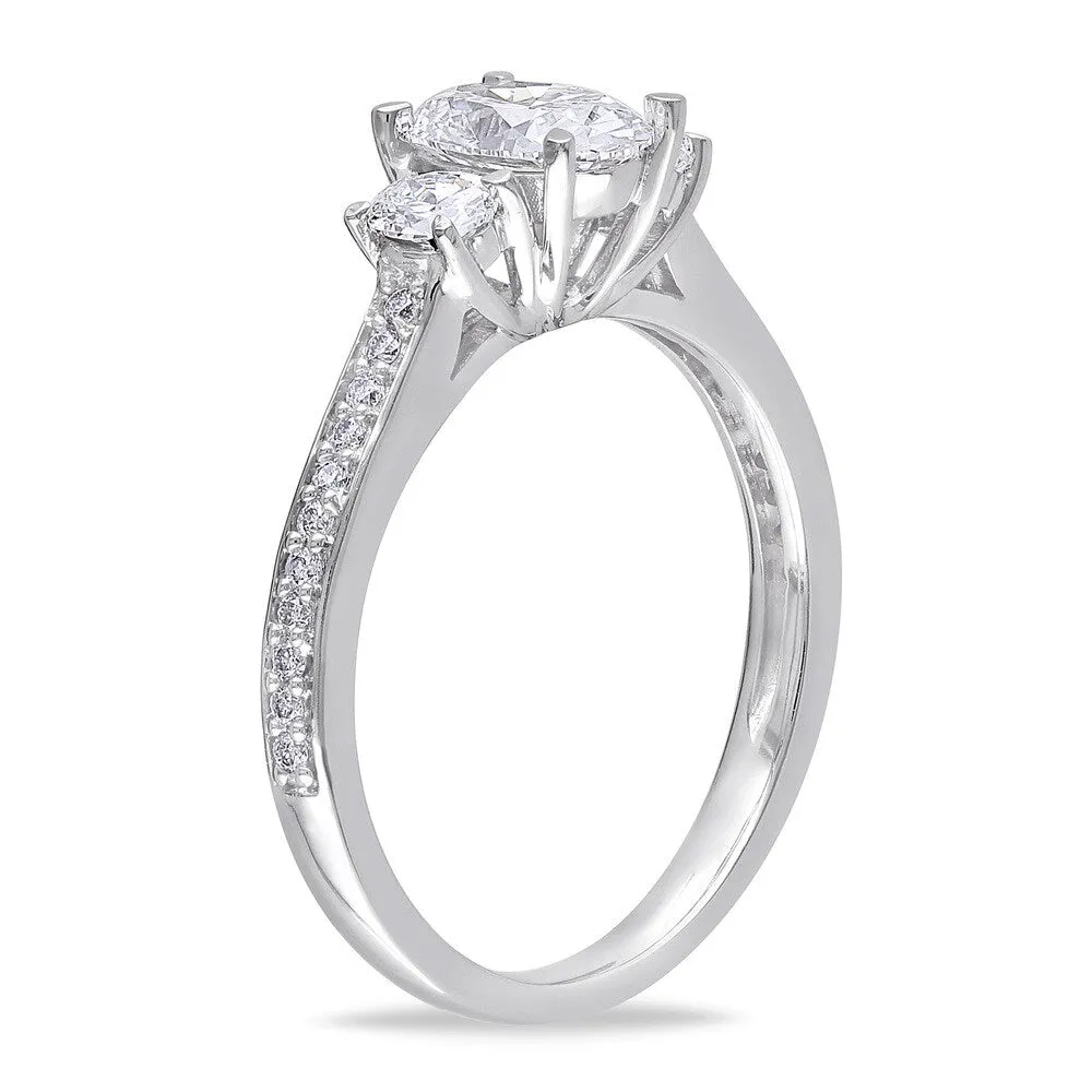Miadora Signature Collection 14k White Gold 1 1/10ct TDW Oval-cut Diamond Engagement Ring sold by Zulily product image thumbnail 4