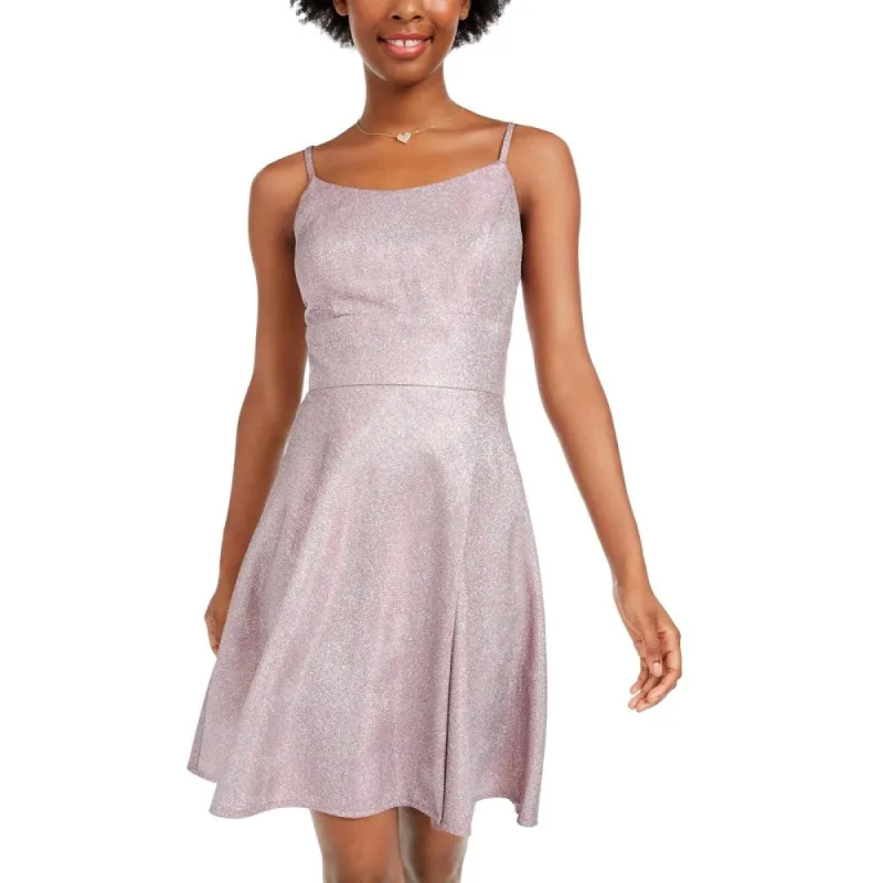 Morgan & Company Women's Shimmer Skater Dress Pink Party -Size 1 sold by Zulily