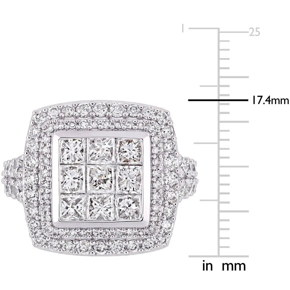 Miadora Signature Collection 14k White Gold 2 7/8ct TDW Princess Diamond Cluster Double Halo Engagement Ring sold by Zulily product image thumbnail 5