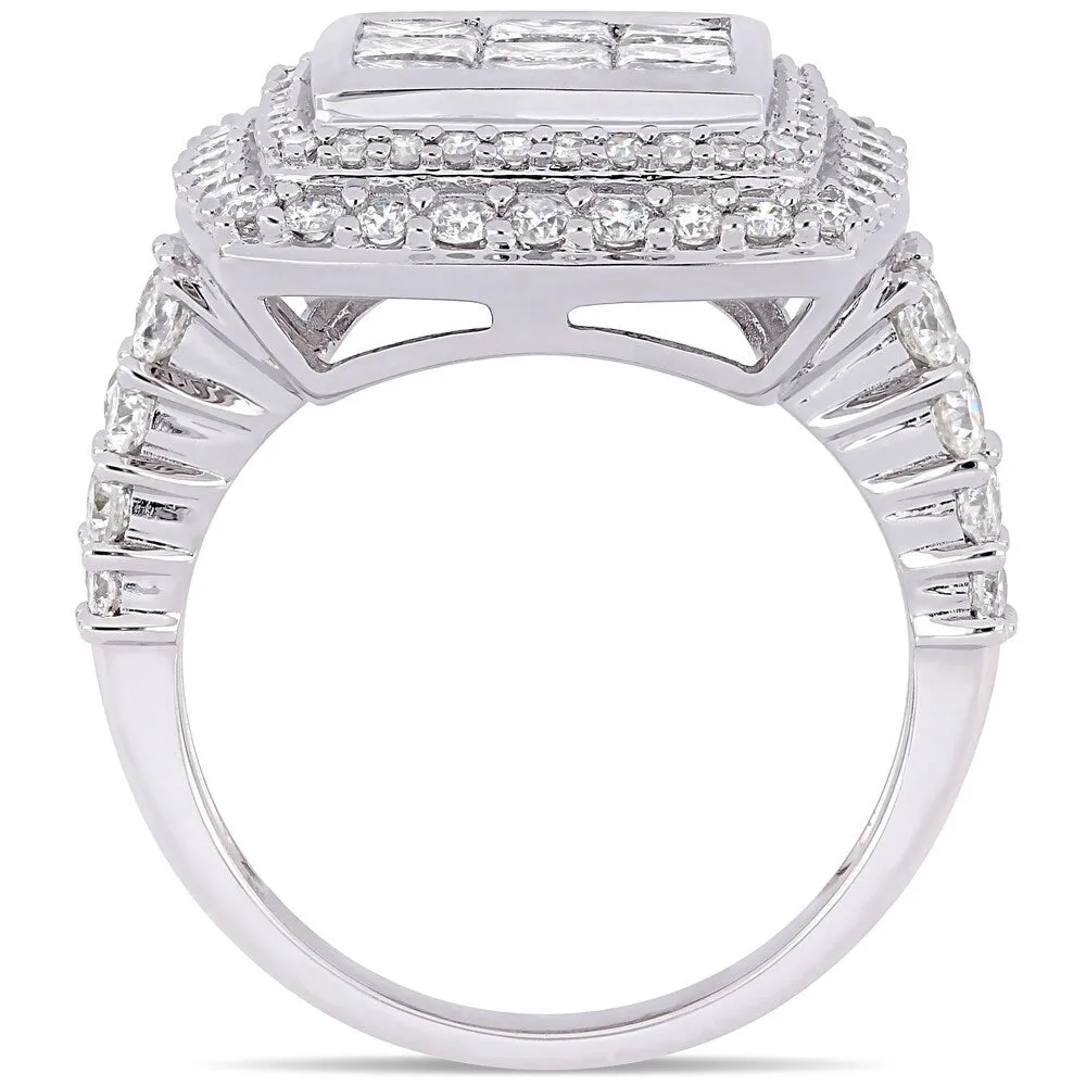 Miadora Signature Collection 14k White Gold 2 7/8ct TDW Princess Diamond Cluster Double Halo Engagement Ring sold by Zulily product image thumbnail 3