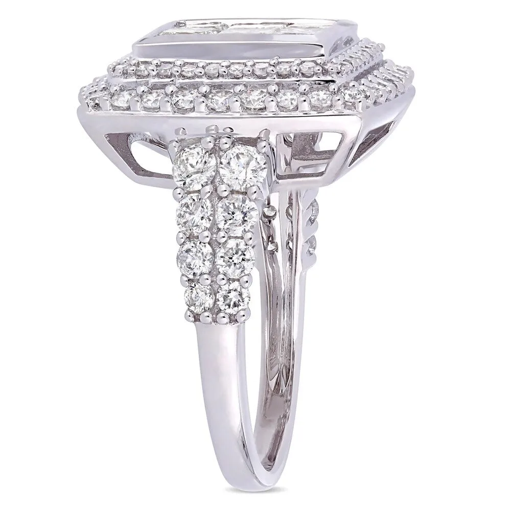 Miadora Signature Collection 14k White Gold 2 7/8ct TDW Princess Diamond Cluster Double Halo Engagement Ring sold by Zulily product image thumbnail 2
