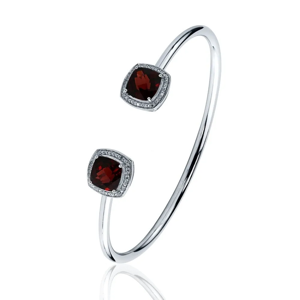 Auriya 5ct Cushion-Cut Red Garnet Gold over Silver Bangle Bracelet with Diamond Accents sold by Zulily product image thumbnail 4