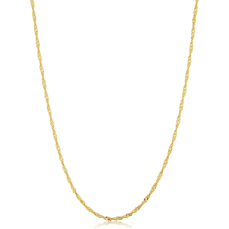 Solid 14k Yellow Gold Filled 1.7 mm Singapore Chain Pendant Necklace For Women (16 - 30 inches) sold by Zulily