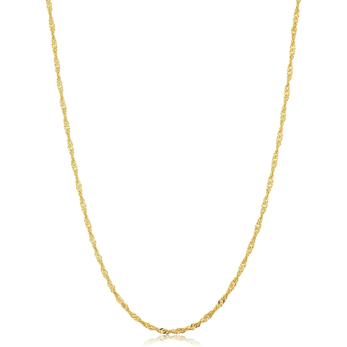 Solid 14k Yellow Gold Filled 1.7 mm Singapore Chain Pendant Necklace For Women (16 - 30 inches) sold by Zulily