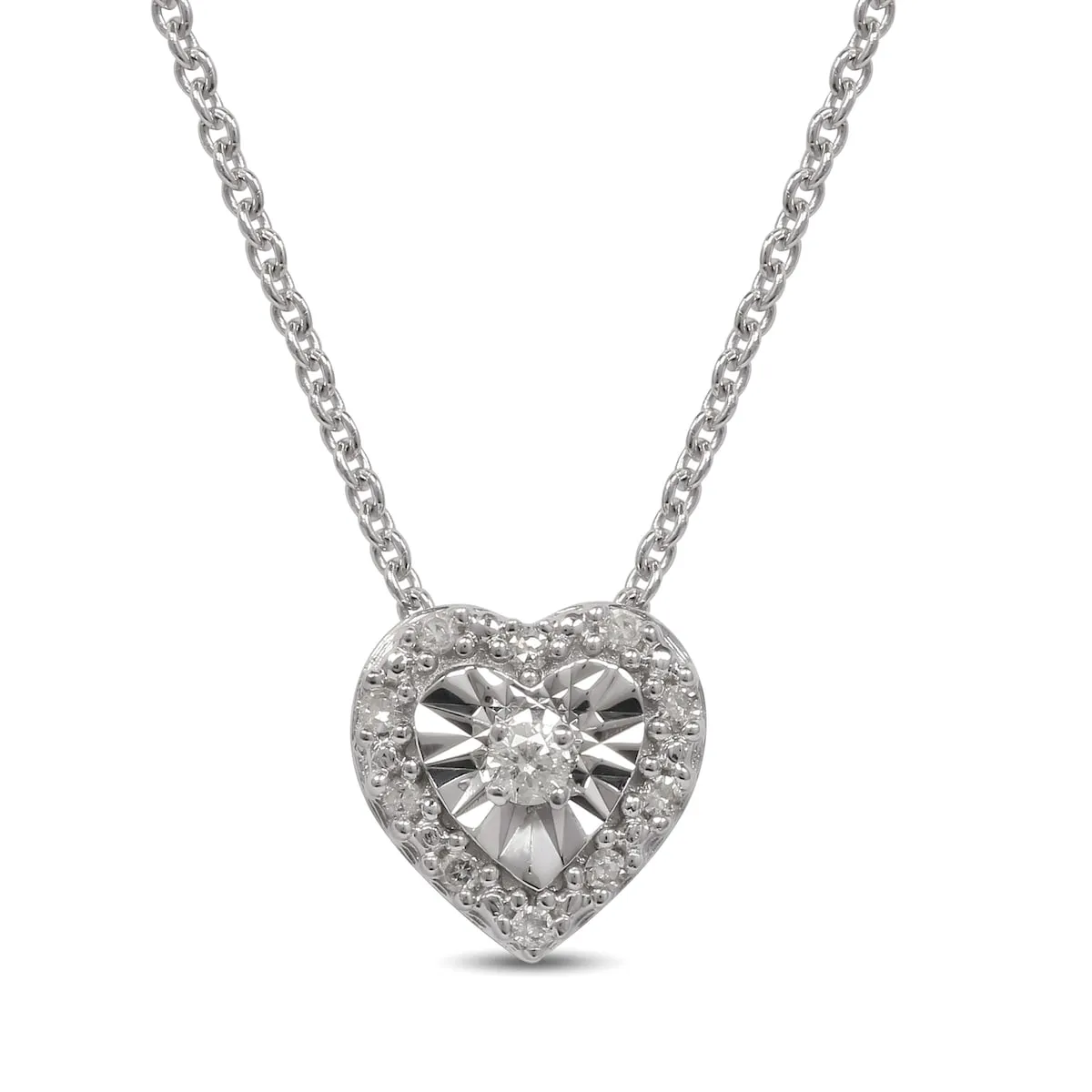 1/20ct TDW Diamond Heart Pendant Necklace in Silver by De Couer sold by Zulily product image thumbnail 3