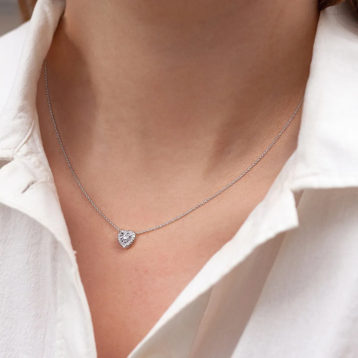 1/20ct TDW Diamond Heart Pendant Necklace in Silver by De Couer sold by Zulily product image thumbnail 2