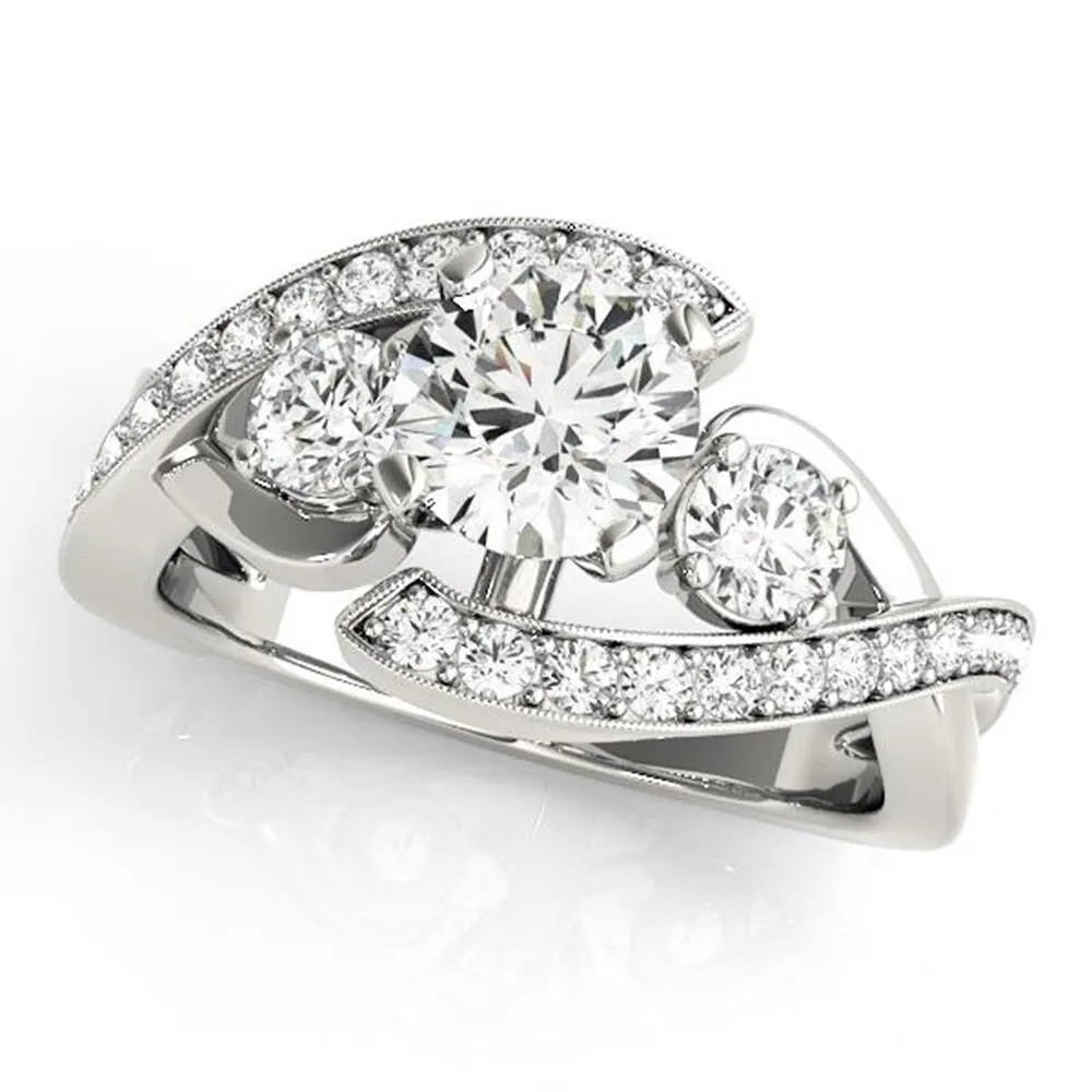Auriya 14k Gold 2ctw Unique Moissanite 3-Stone Diamond Engagement Ring 5/8ctw sold by Zulily product image thumbnail 2