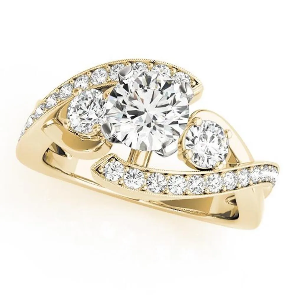 Auriya 14k Gold 2ctw Unique Moissanite 3-Stone Diamond Engagement Ring 5/8ctw sold by Zulily product image thumbnail 3