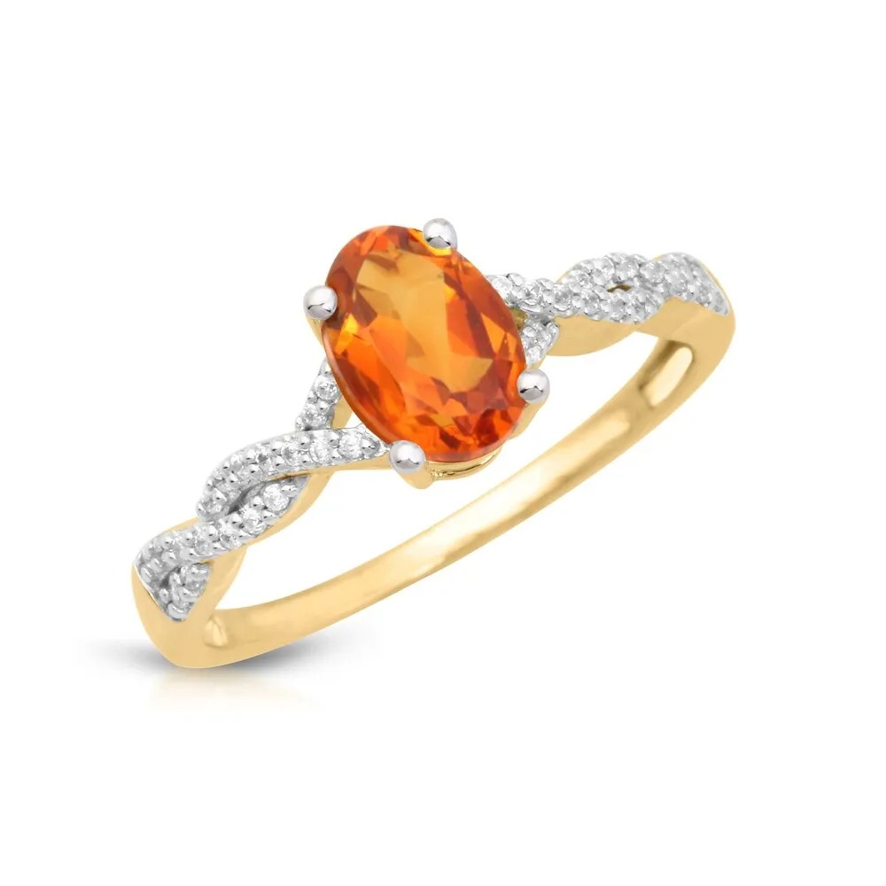 1/10ct TDW Diamond Gemstone Ring in 10k Yellow Gold sold by Zulily product image thumbnail 2