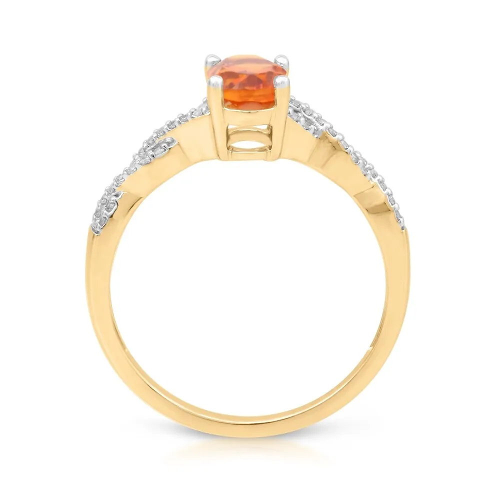 1/10ct TDW Diamond Gemstone Ring in 10k Yellow Gold sold by Zulily product image thumbnail 3