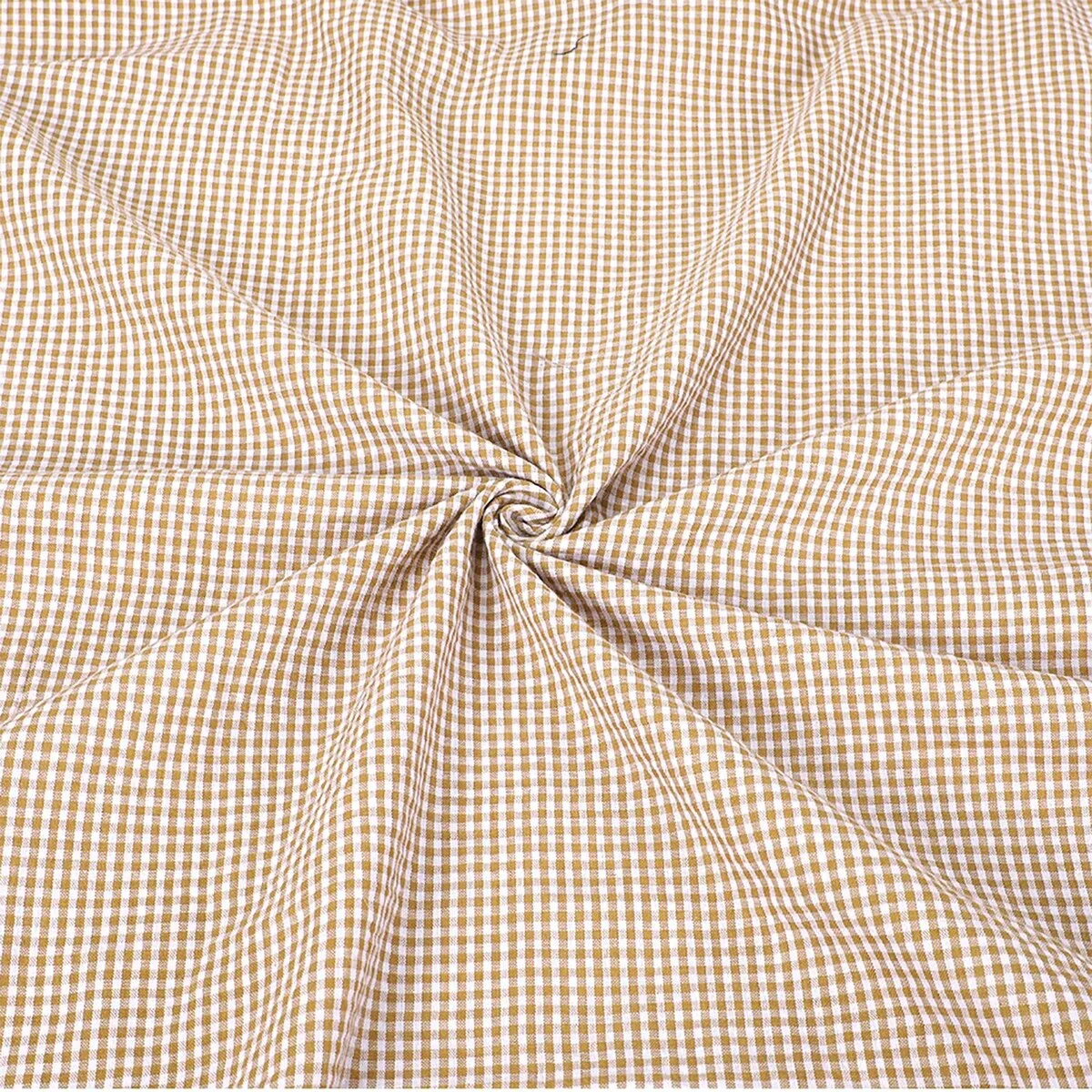 Khaki Gingham Peter Pan Collar Sleeveless A-Line Dress sold by Zulily product image thumbnail 3