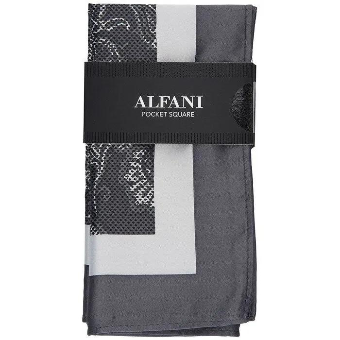 Alfani Men's Ferraton Paisley Pocket Square Black Size Regular sold by Zulily product image thumbnail 2