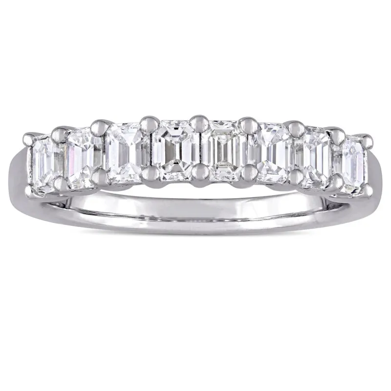 Miadora Signature Collection 14k White Gold 1ct TDW Diamond Semi-Eternity Band sold by Zulily