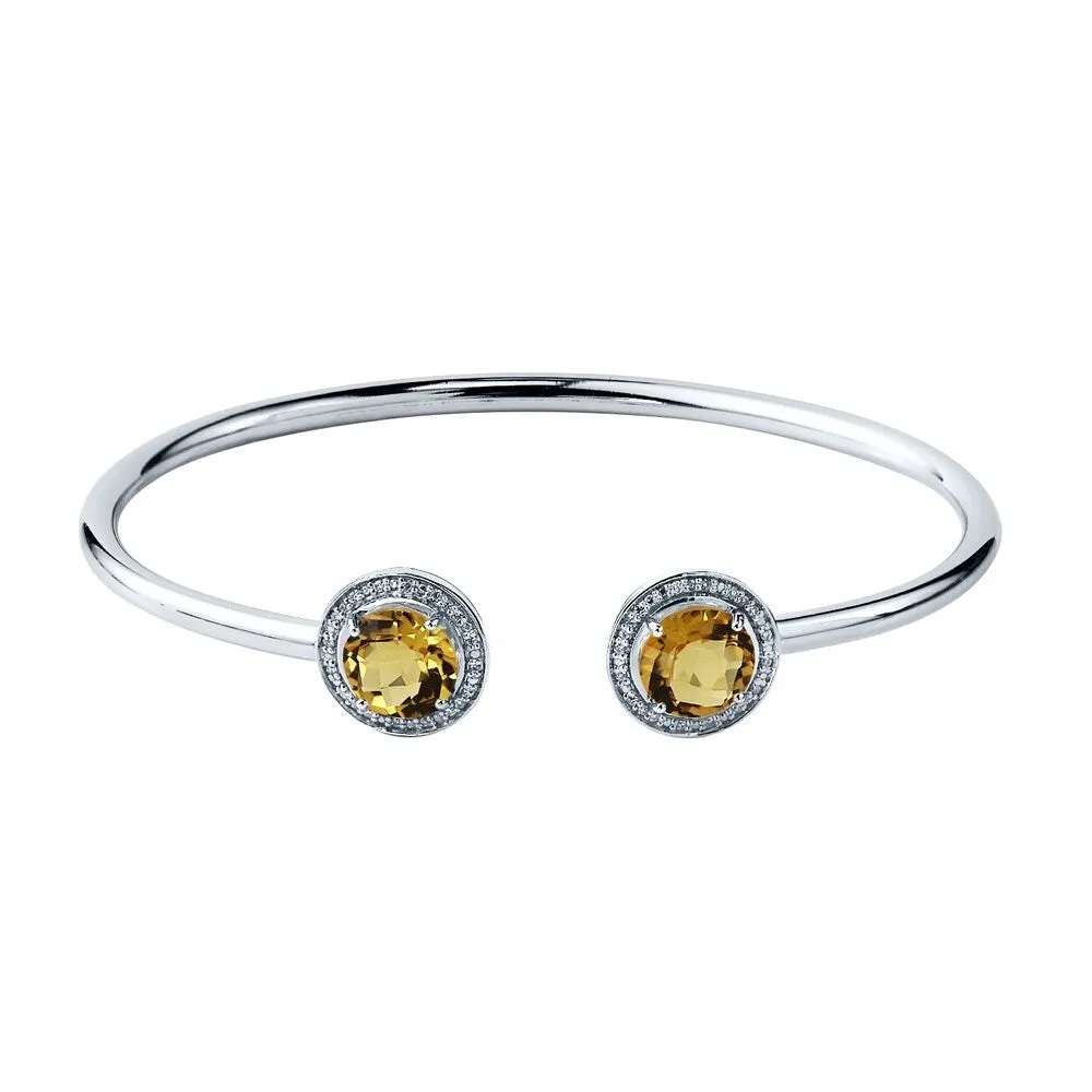 Auriya 3 1/2ct Yellow Citrine Gold over Silver Bangle Bracelet with Diamond Accents sold by Zulily