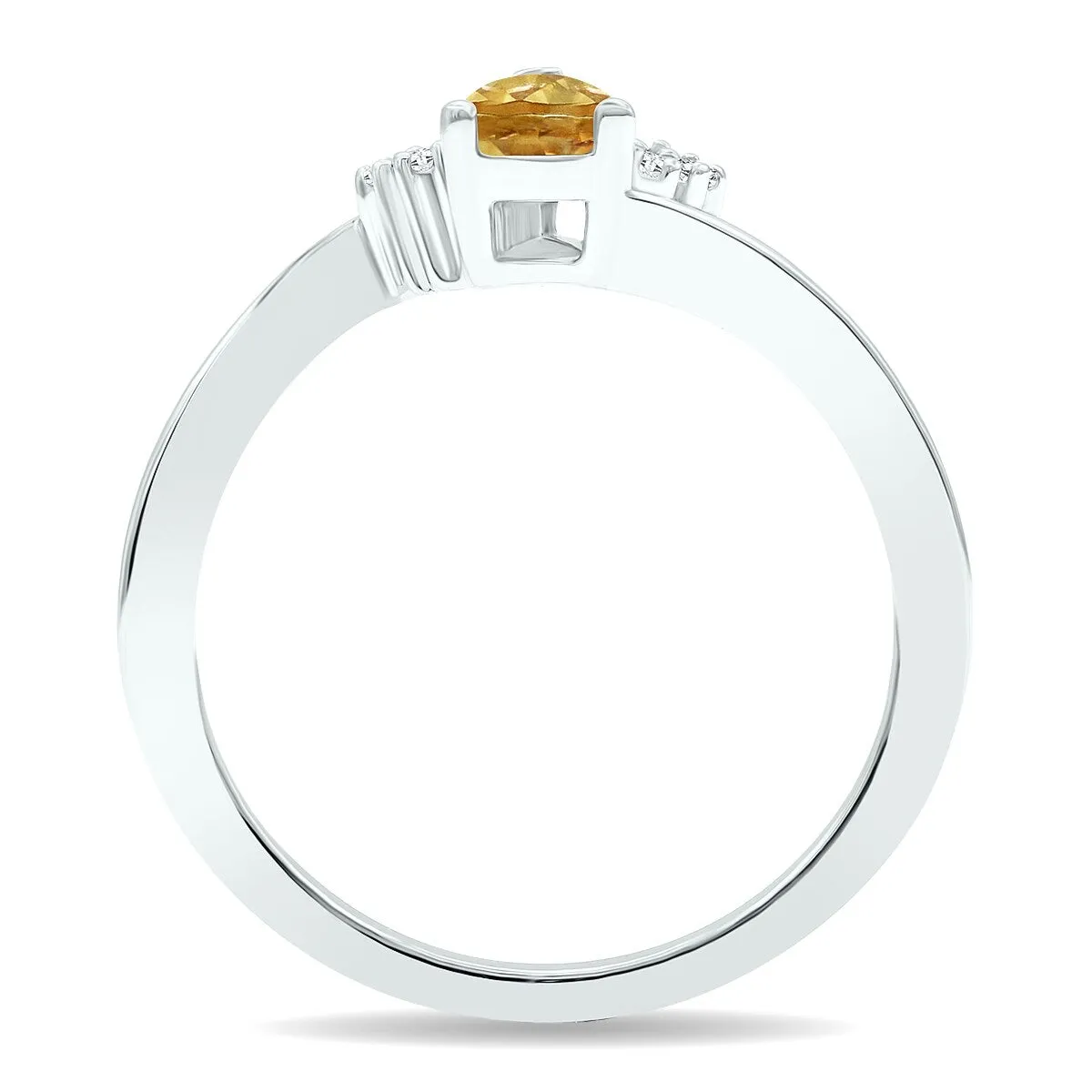 Women's Citrine and Diamond Tierra Ring in 10K White Gold sold by Zulily product image thumbnail 2