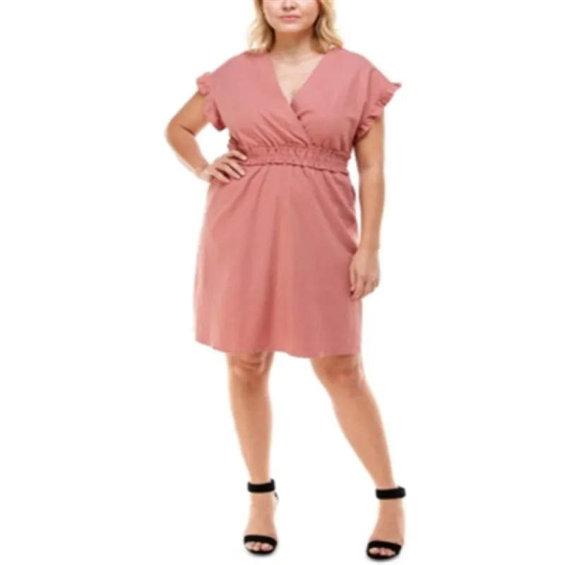 Monteau Women's Smocked Waist Dress Pink Size 2X sold by Zulily