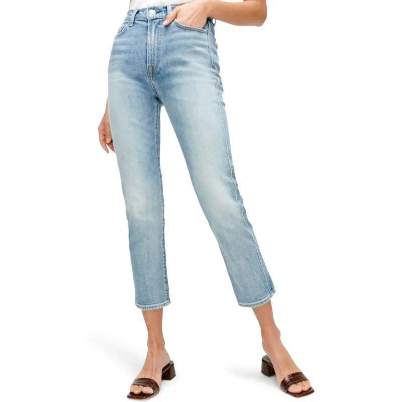 JEN7 Women's Whisker Wash Distressed Straight Leg Jeans Blue Size 26 sold by Zulily