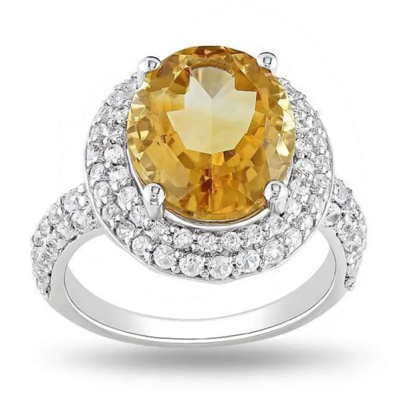 Miadora Sterling Silver Citrine and Created White Sapphire Ring sold by Zulily