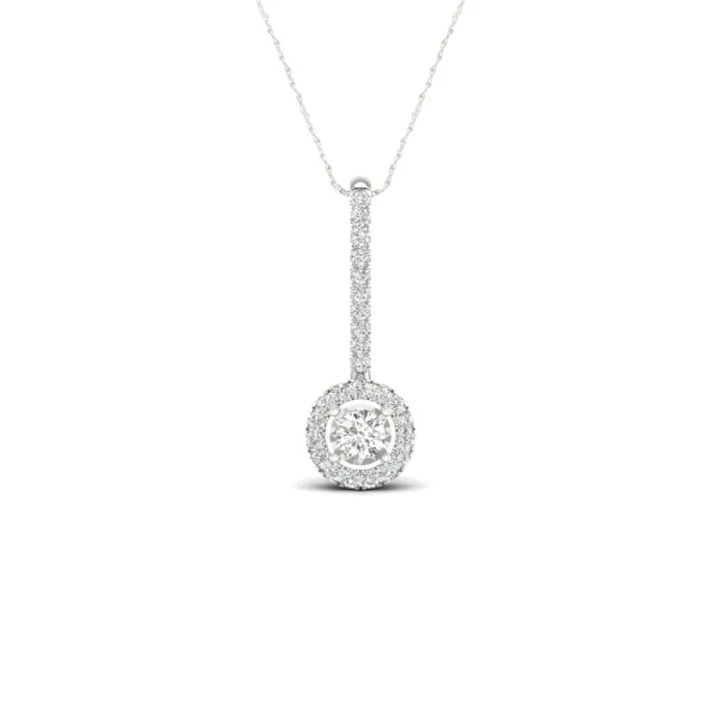 De Couer 10k Gold 1/6ct TDW Diamond Halo Necklace sold by Zulily