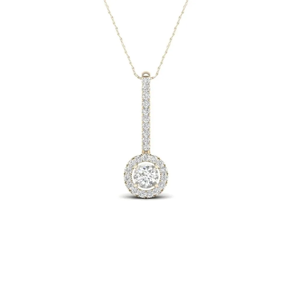 De Couer 10k Gold 1/6ct TDW Diamond Halo Necklace sold by Zulily product image thumbnail 5