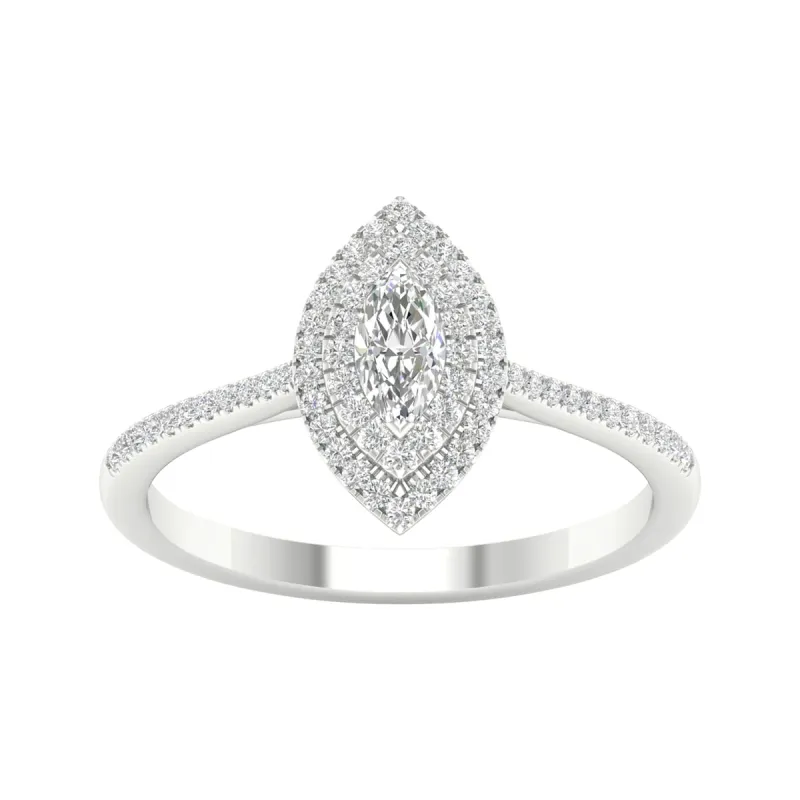 3/8ct TDW Diamond Halo Ring in 10k Gold by De Couer sold by Zulily
