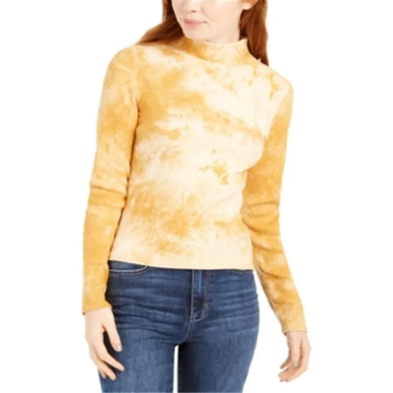 Planet Gold Women's Teen Spirit Top Ribbed Mock Neck Yellow Size Large sold by Zulily