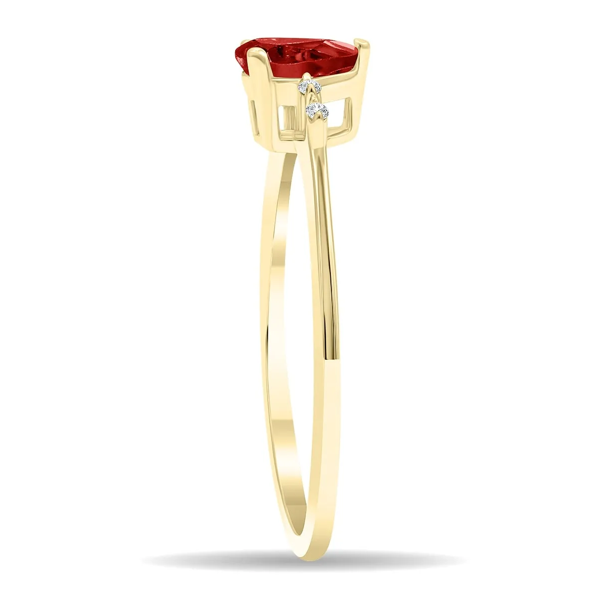 Women's Pear Shaped Garnet and Diamond Sparkle Ring in 10K Yellow Gold sold by Zulily product image thumbnail 3