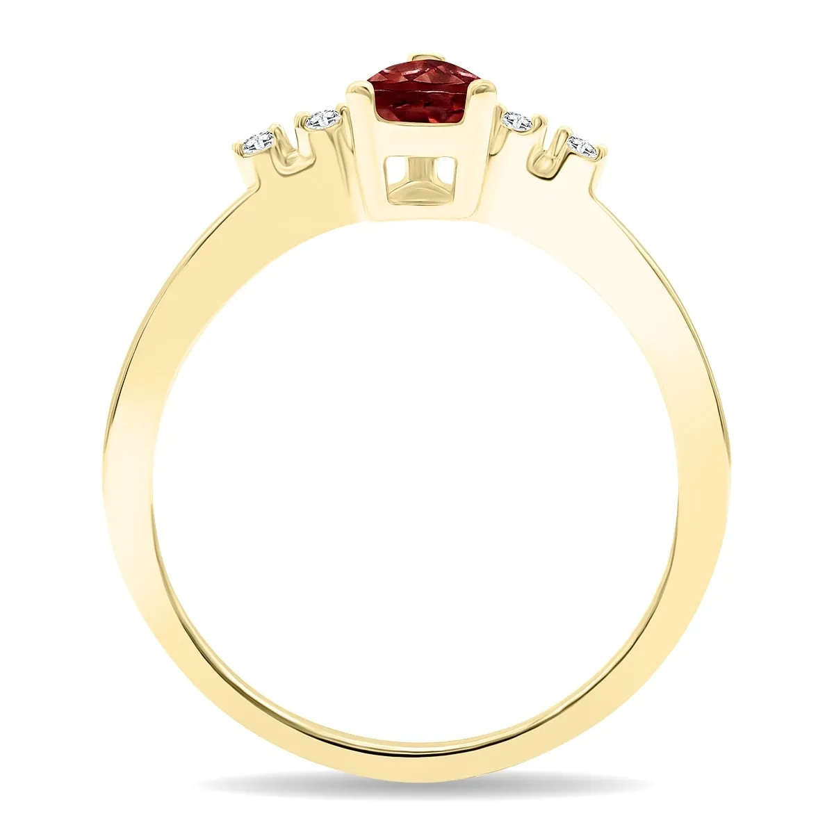 Women's Pear Shaped Garnet and Diamond Sparkle Ring in 10K Yellow Gold sold by Zulily product image thumbnail 2