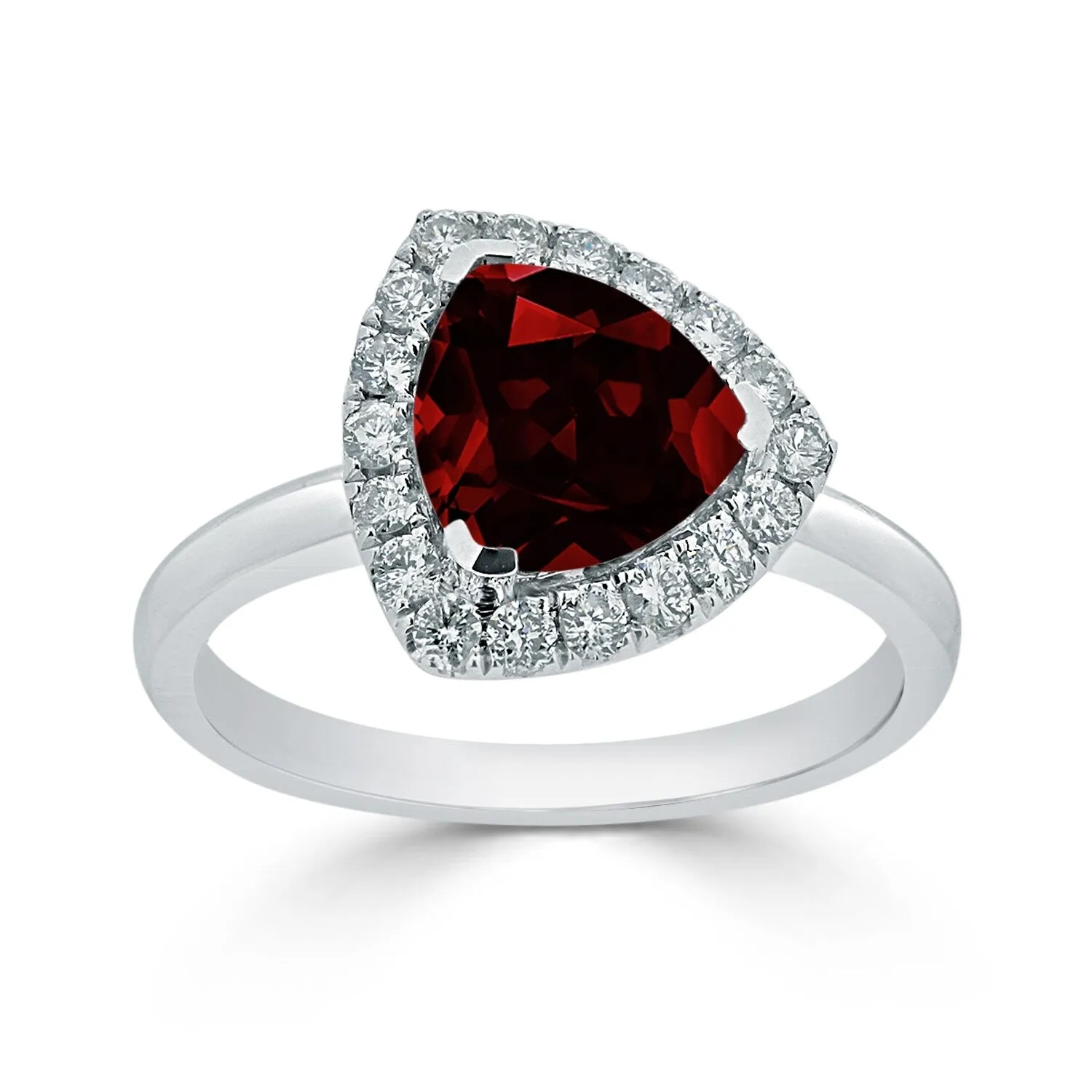 Auriya 2 1/8ct Trillion-cut Garnet Gemstone Halo Diamond Engagement Ring 1/4ctw 14k Gold sold by Zulily product image thumbnail 3