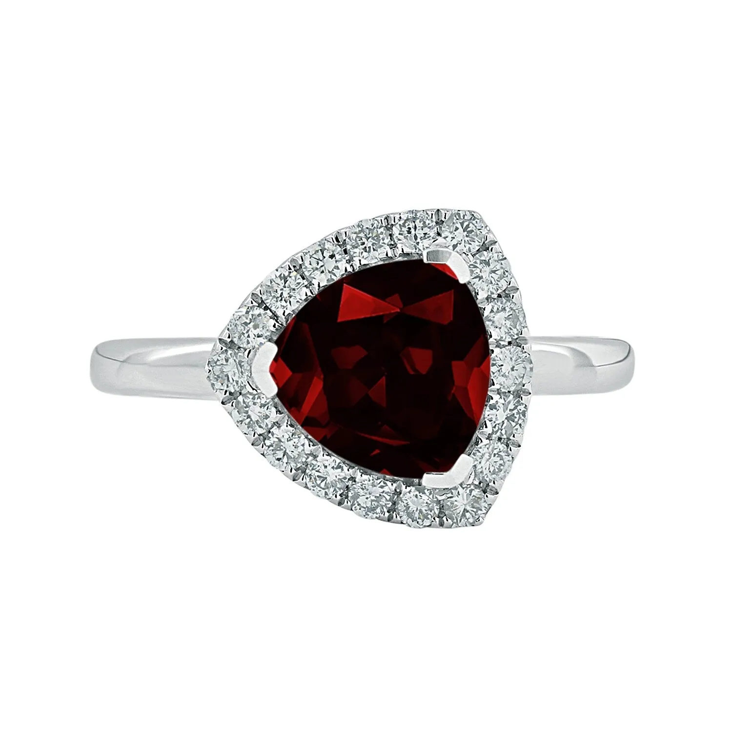 Auriya 2 1/8ct Trillion-cut Garnet Gemstone Halo Diamond Engagement Ring 1/4ctw 14k Gold sold by Zulily product image thumbnail 2