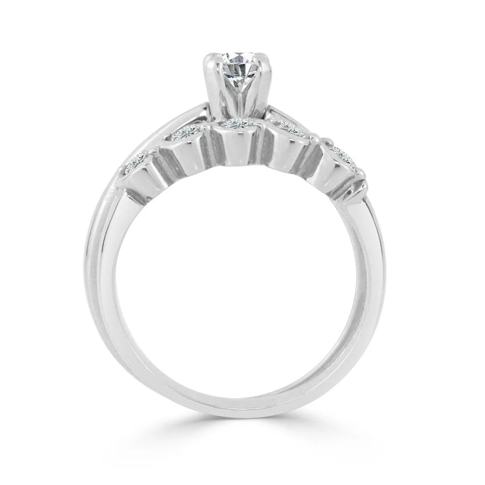 Auriya 14k Gold 2ct Moissanite and Pave Diamond Engagement Ring 7/8ctw sold by Zulily product image thumbnail 2