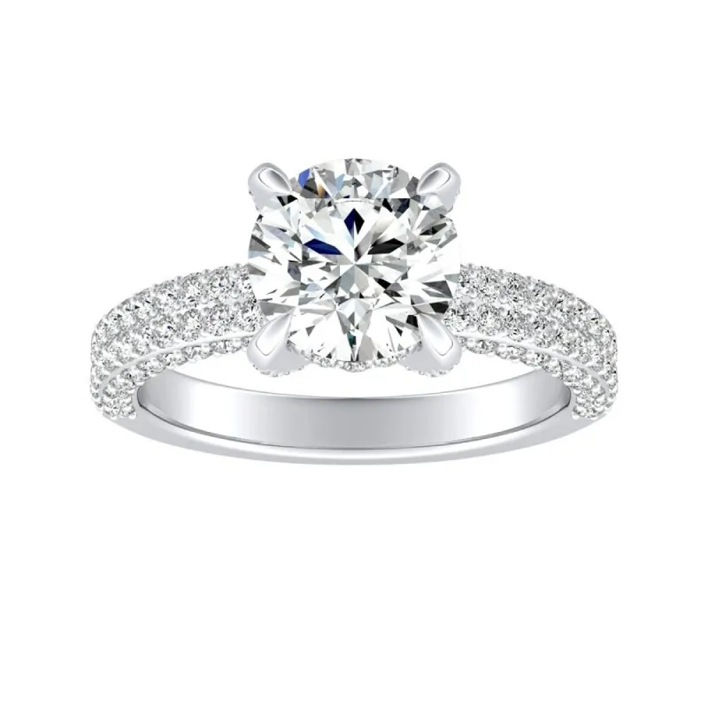 Auriya 14k Gold 2ct Moissanite and Pave Diamond Engagement Ring 7/8ctw sold by Zulily