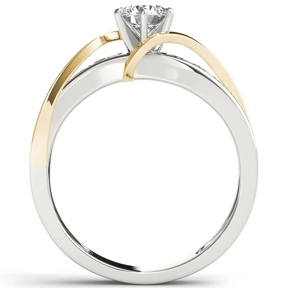 De Couer 14k Yellow Two Tone White Gold 3/4 ct TDW Round Solitaire Diamond Bypass Engagement Ring sold by Zulily product image thumbnail 2