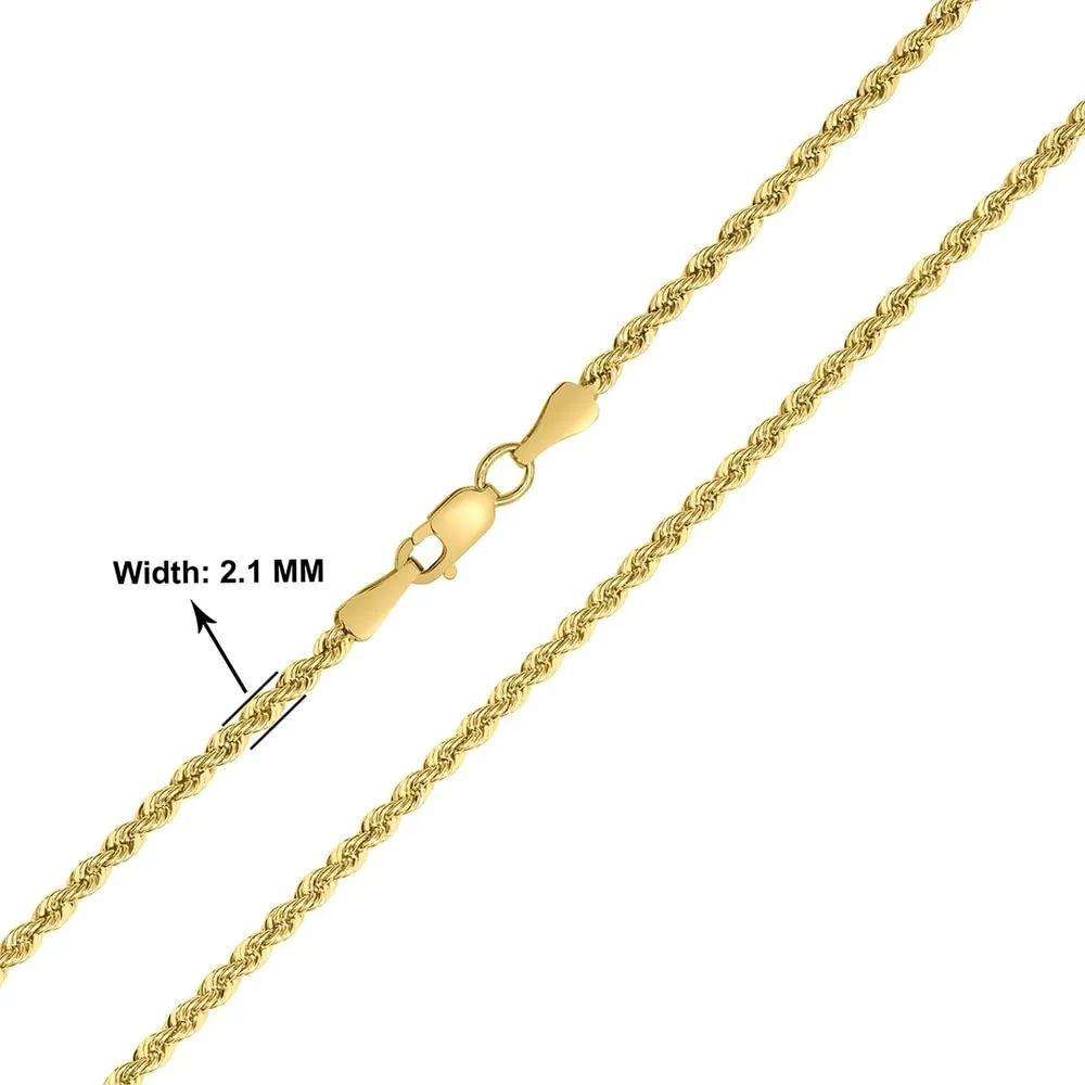 14K Yellow Gold Filled 2.1MM Rope Chain with Lobster Clasp - 24 Inch sold by Zulily product image thumbnail 2