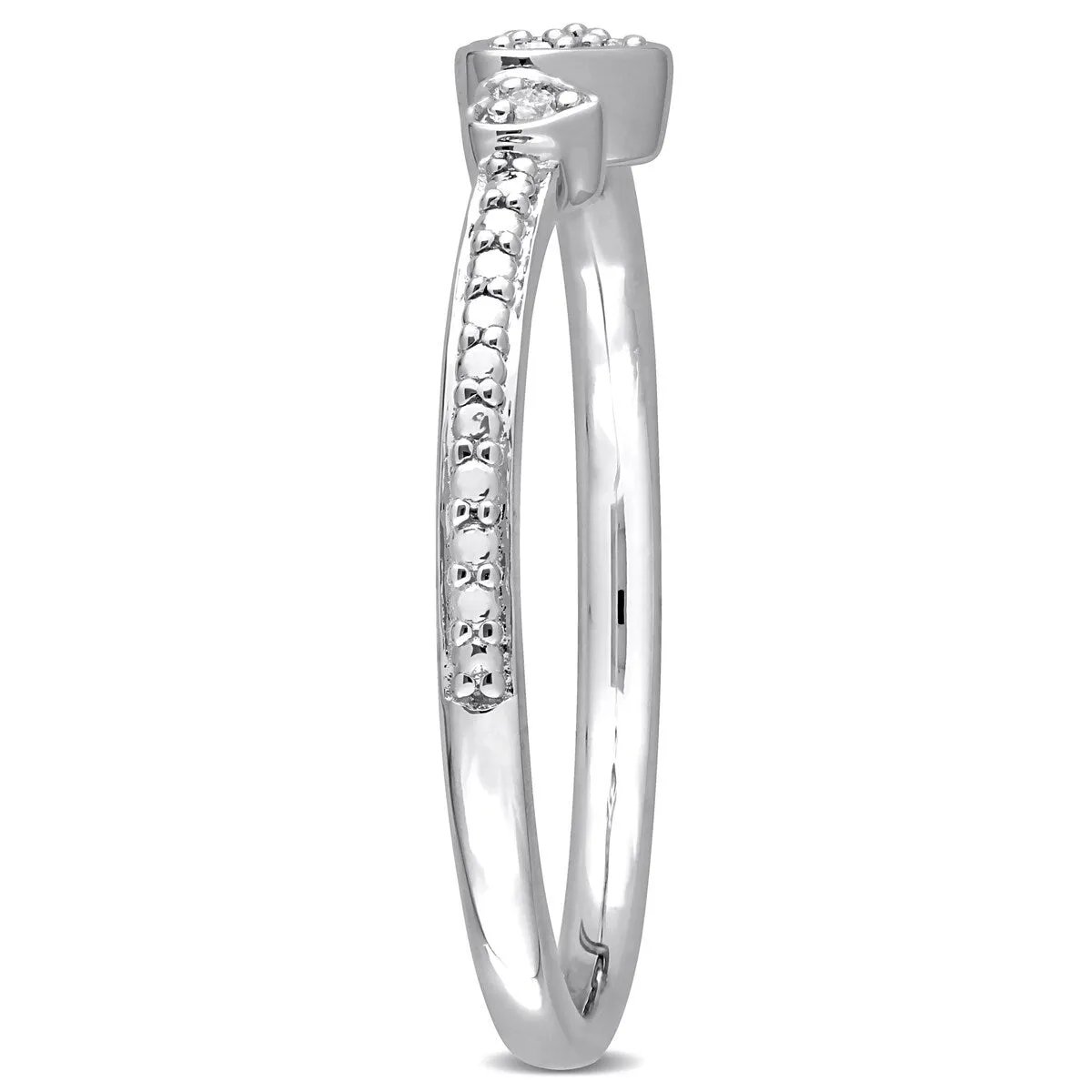 Miadora Diamond Accent Double Heart Promise Stacking Ring in Sterling Silver sold by Zulily product image thumbnail 2