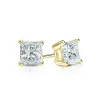 Auriya 18-karat Gold Lab Grown 0.50 carat TDW Princess Diamond Stud Earrings 4-Prong Basket Push-back sold by Zulily