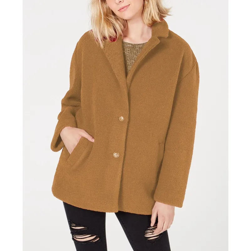 Collection B Juniors Faux-Faux Coat Camel Size Medium sold by Zulily