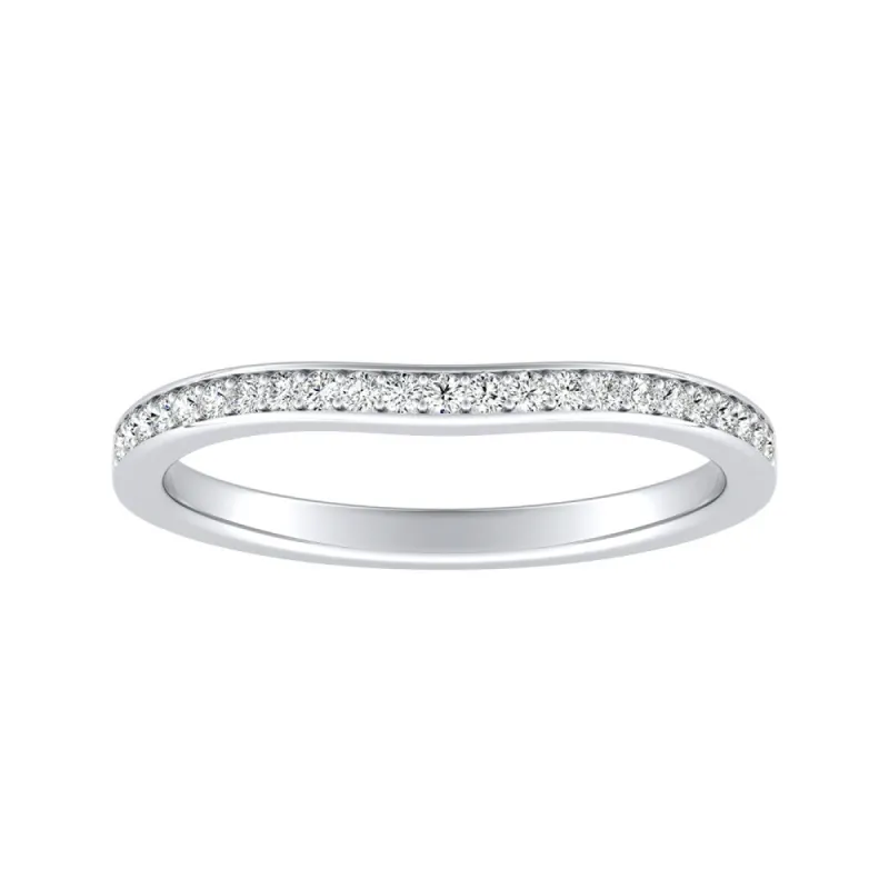 Auriya 1/8ctw Contoured Diamond Wedding Band Platinum sold by Zulily