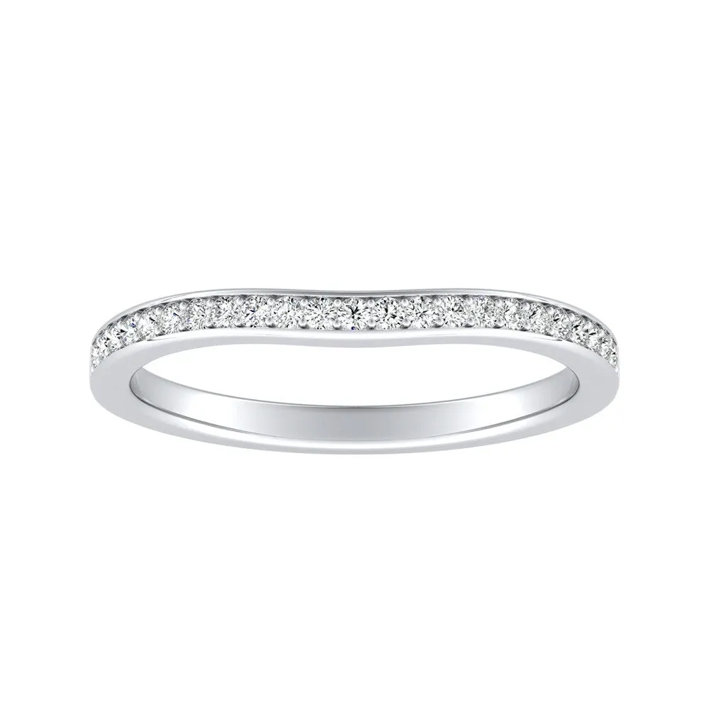 Auriya 1/8ctw Contoured Diamond Wedding Band Platinum sold by Zulily