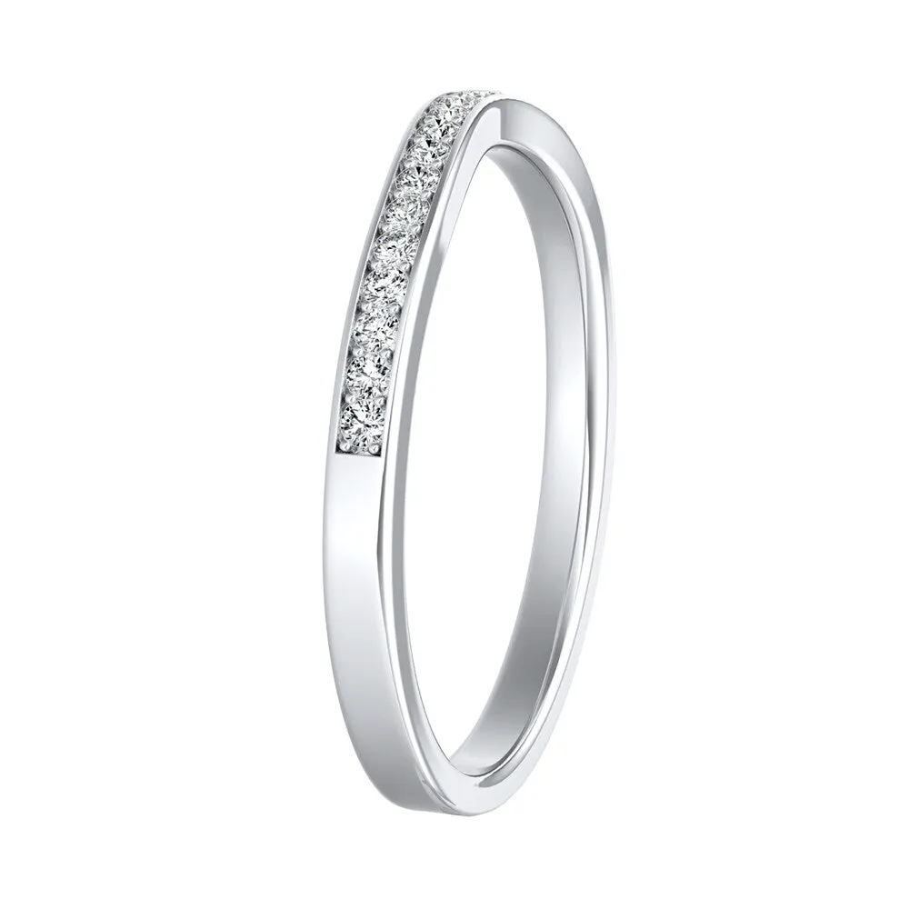 Auriya 1/8ctw Contoured Diamond Wedding Band Platinum sold by Zulily product image thumbnail 2