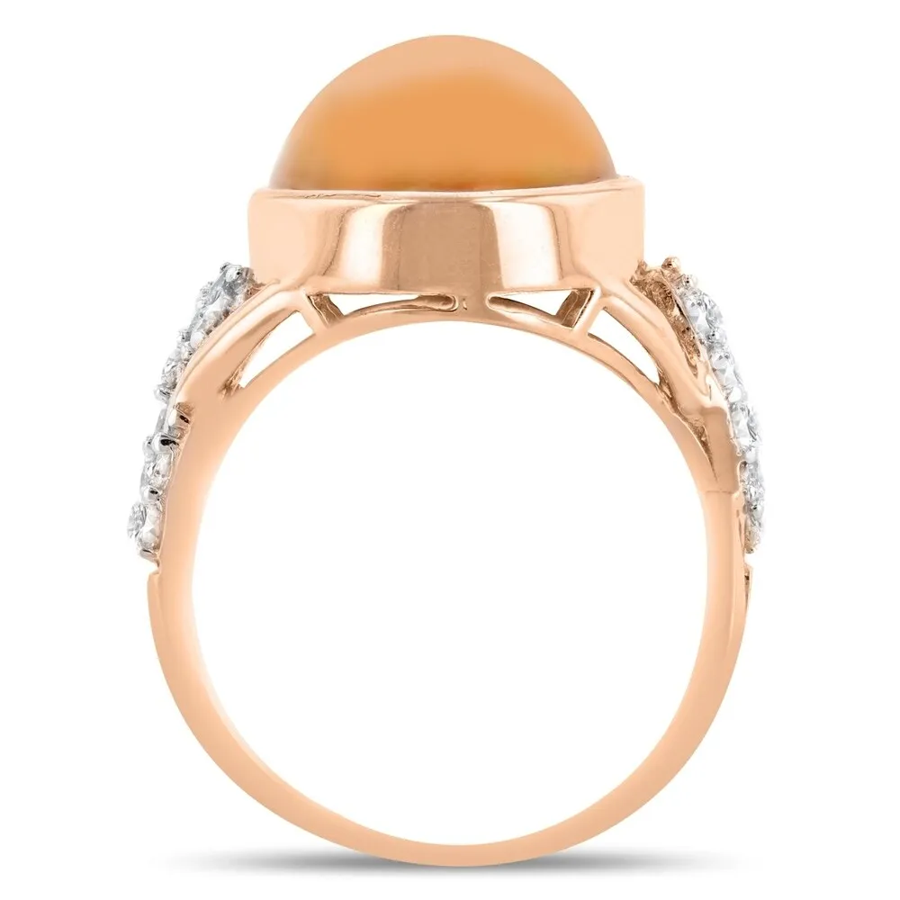Auriya 14k Rose Gold 7 1/5ct Opal and 3/8ct TDW Diamond Ring sold by Zulily product image thumbnail 4