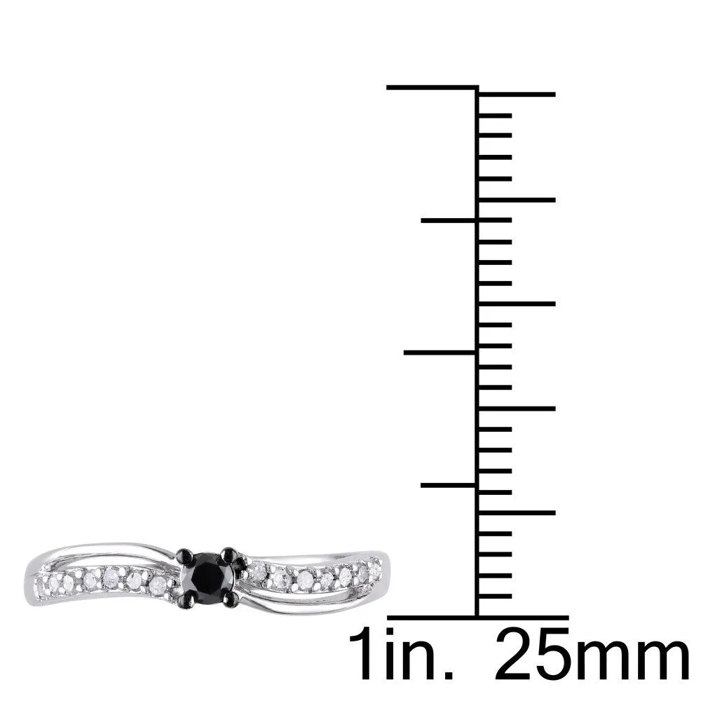 Miadora Sterling Silver 1/4ct TDW Black and White Diamond Promise Ring sold by Zulily product image thumbnail 4