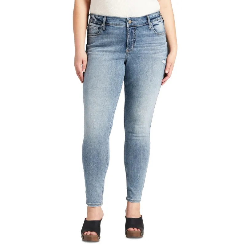 Silver Jeans Co. Women's Elyse Ankle Skinny Jeans Blue Size 8 sold by Zulily