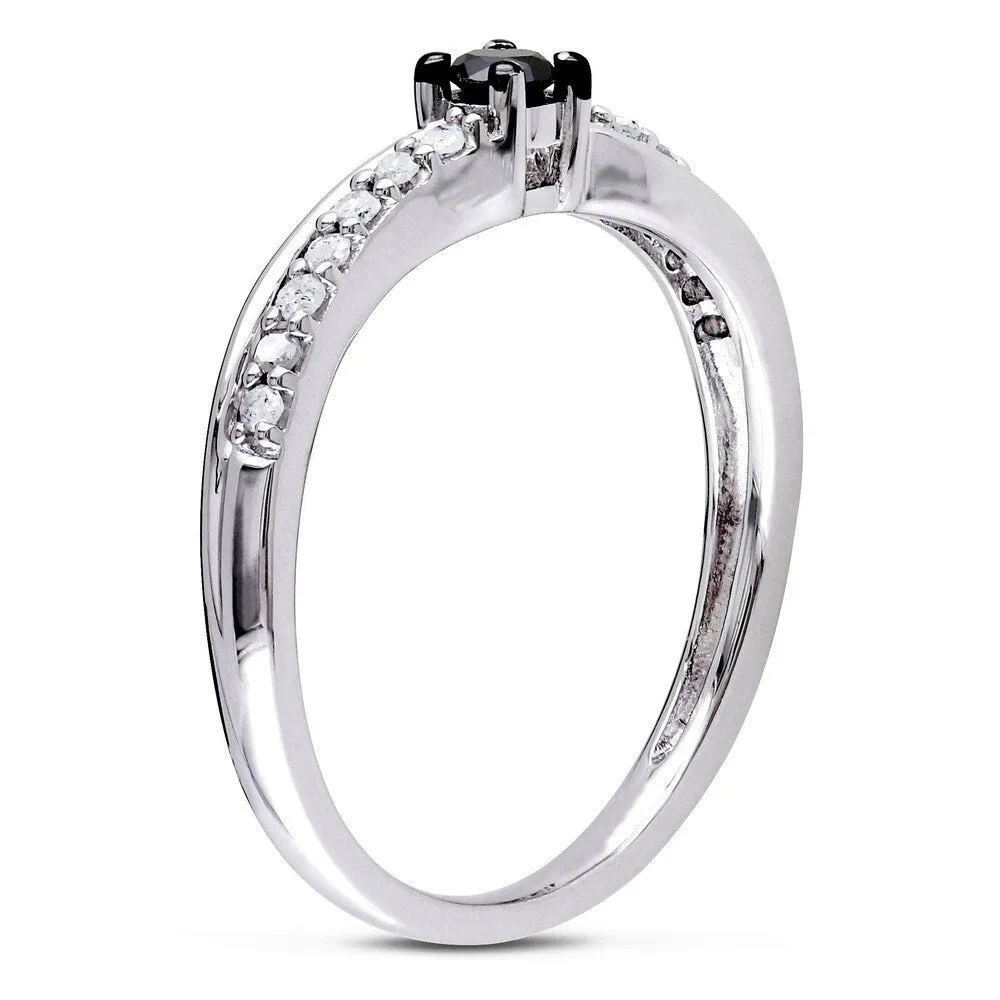Miadora Sterling Silver 1/4ct TDW Black and White Diamond Promise Ring sold by Zulily product image thumbnail 3