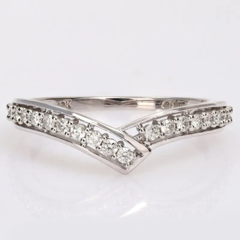Miadora 1/3ct TDW Diamond Contour Stackable Anniversary Wedding band in 10k White Gold sold by Zulily