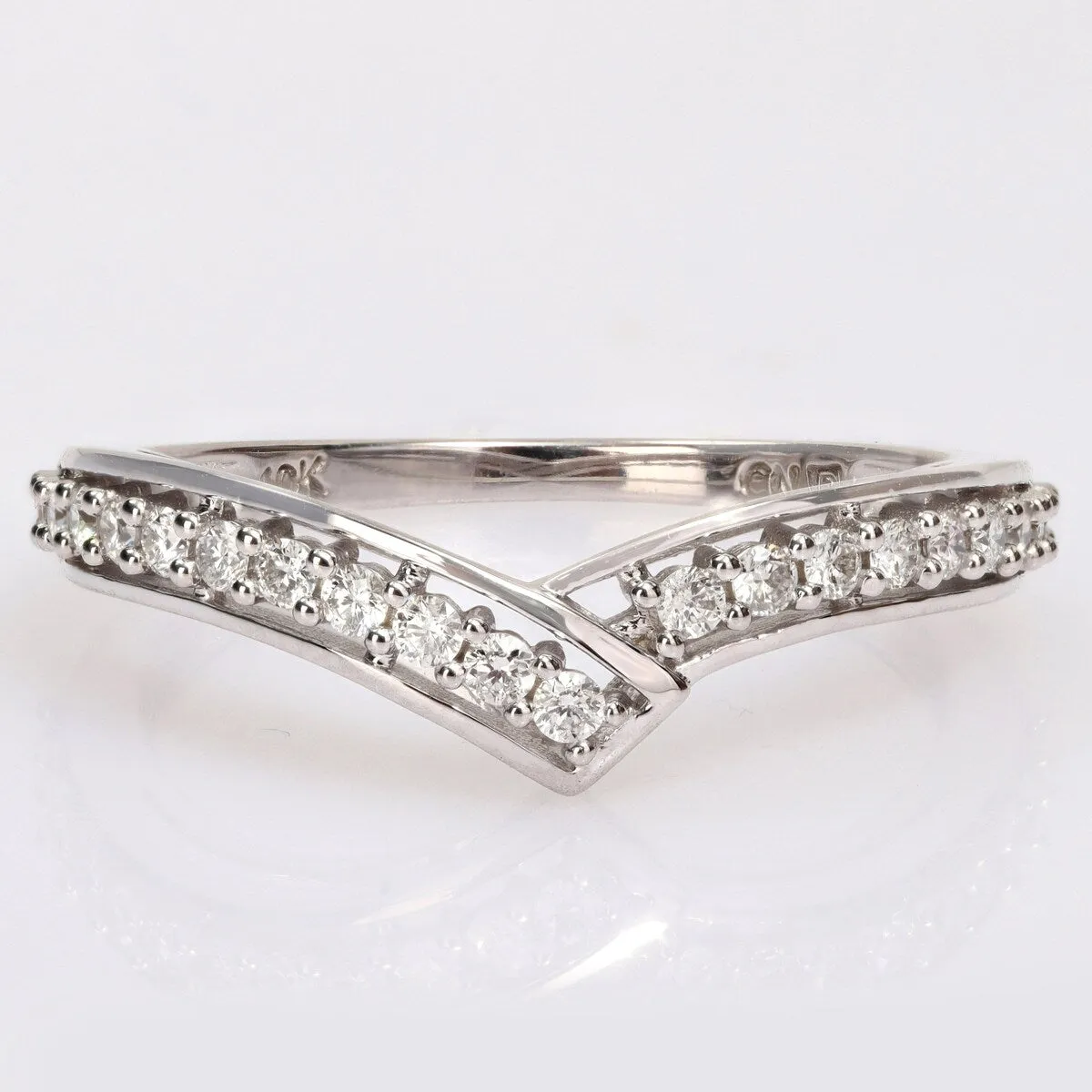 Miadora 1/3ct TDW Diamond Contour Stackable Anniversary Wedding band in 10k White Gold sold by Zulily